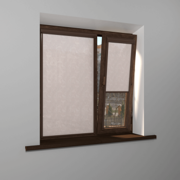 Рулонная штора «UNI 2» фурнитура Коричневая. Ткань коллекции «Родонит» Муссон (компл. Bestа)