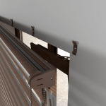 Рулонная штора «MGS День-Ночь» фурнитура Коричневая. Ткань коллекции «Саванна» Корица