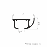 Профиль «Отель Декор»   (На отрез L= 6 м Черный)