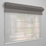 Римская штора «День-ночь» белый подъем. мех. «Валенсия» Темно-серый («Твинс One Touch» L=180 см H=170 см)