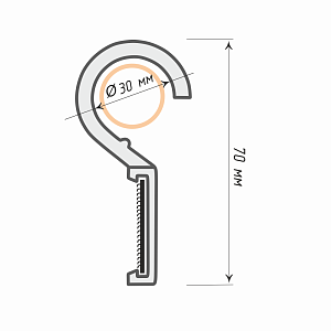 изображение клипса-крючок для панели с липучкой ø25-28 мм на olexdeco.ru