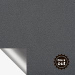 Рулонная штора «UNI 2» фурнитура Белая. Ткань коллекции «Плэин» Silver Blackout Муссон