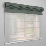 Римская штора «День-ночь» белый подъем. мех. «Лен» Оливковый («Твинс One Touch» L=100 см H=170 см)