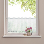 Ткань для штор-кафе коллекция «Flowers» молоко (Рулон высота 30см)