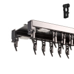 Двухрядный потолочный алюминиевый карниз «Прага» Черный (300-2 ролик)