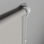 Рулонная штора «Стандарт» фурнитура Белая. Ткань коллекции «Плэин» Светло-серый