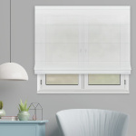 Римская штора тюль «Батист» Белоснежный