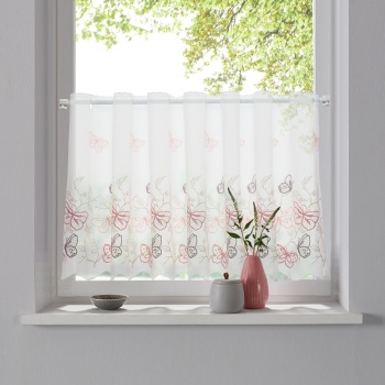 Штора-кафе «Butterfly» сиренево-розовый высота 45см