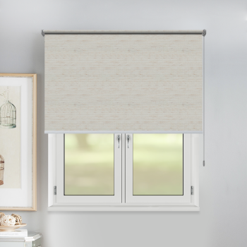 Рулонная штора «Toledo» ø28 фурнитура Сатин. Ткань коллекции «Лен» Бежевая (компл. Россия)