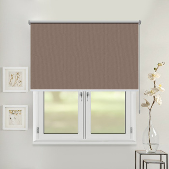 Рулонная штора «Toledo» ø28 фурнитура Хром. Ткань коллекции «Аламеда» Color BO Какао (компл. Россия)