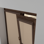 Рулонная штора «UNI 2» фурнитура Коричневая. Ткань коллекции «Плэин» Бежевый