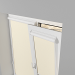 Рулонная штора «UNI 1» фурнитура Белая. Ткань коллекции «Аканта» Silver Blackout Шампань