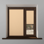 Рулонная штора «UNI 2» фурнитура Коричневая. Ткань коллекции «Пастель» Персик