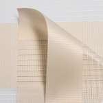 Рулонная штора «UNI 2 День-Ночь» фурнитура Темно-серая. Ткань коллекции «Соло» Шампань