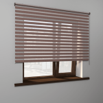 Рулонная штора «MGS День-Ночь» фурнитура Коричневая. Ткань коллекции «Соло» Мокка