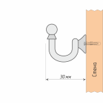 Крючок винтовой 30 мм (Ш)