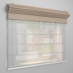 Римская штора «День-ночь» индивидуальный размер ткань «Лен» Капучино