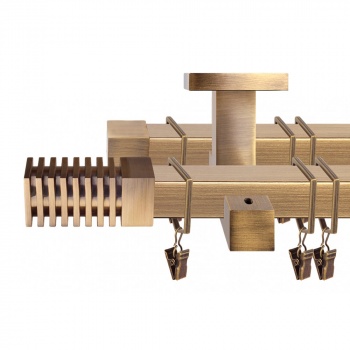 Двухрядный потолочный карниз для штор «Зебрано» (20 А 160)
