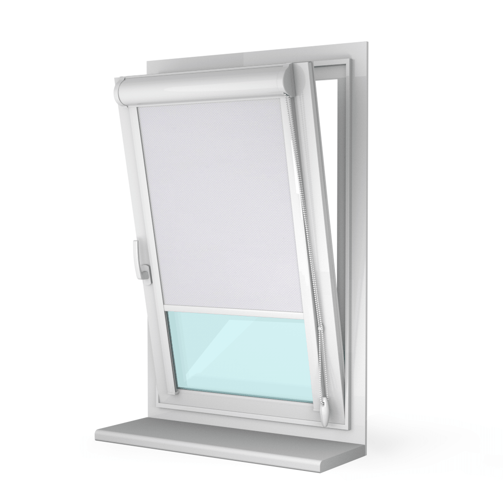 Рулонная штора «UNI 2» фурнитура Белая. Ткань коллекции «Пастель» Белый