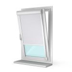 Рулонная штора «UNI 2» фурнитура Белая. Ткань коллекции «Пастель» Белый