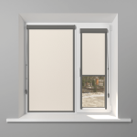 Рулонная штора «UNI 2» фурнитура Темно-серая. Ткань коллекции «Санторини» Бежевый