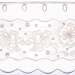 Ткань для штор-кафе коллекция «Flowers» беж (На отрез высота 30см)