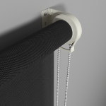 Рулонная штора «Moncada» ø38 фурнитура Белая. Ткань коллекции «Скрин Витара» Черный