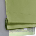 Римская штора белый подъемный механизм индивидуальный размер «Монро» Dim-out Оливковый