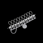 Бегунок на шнуре поворотный LD2 «Волна» шаг 80 мм широкий паз