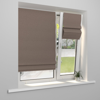 Римская штора «Тулон» инд.размер «Валенсия» Blackout Темно-серый (Мех. Белый)