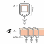 Кольцо «Квадро» с пластиковой вставкой и зажимом упак. 10 шт (20х20 А)