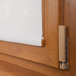 Рулонная штора «Мини» фурнитура Золотой дуб. Ткань коллекции «Одуванчик» Белый (компл. Besta)