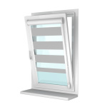 Рулонная штора «UNI 1 День-Ночь» фурнитура Белая. Ткань коллекции «Соло» Муссон