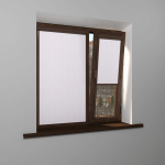 Рулонная штора «UNI 2» фурнитура Коричневая. Ткань коллекции «Родонит» Белый