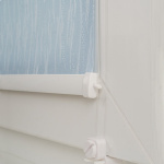 Рулонная штора «Мини» фурнитура Белая. Ткань коллекции «Лазурь» Голубой (компл. Besta)