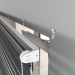 Рулонная штора «MGS День-Ночь» фурнитура Белая. Ткань коллекции «Саванна» Черный