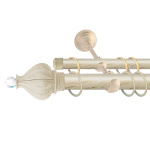 Двухрядный стеновой карниз для штор «Аладдин» Белое золото (25/19 БЗ 400)