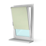 Рулонная штора «Мини» фурнитура Белая. Ткань коллекции «Пастель» Фисташка