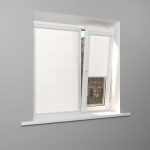 Рулонная штора «UNI 2» фурнитура Белая. Ткань коллекции «Фрассино» Жемчуг глянец