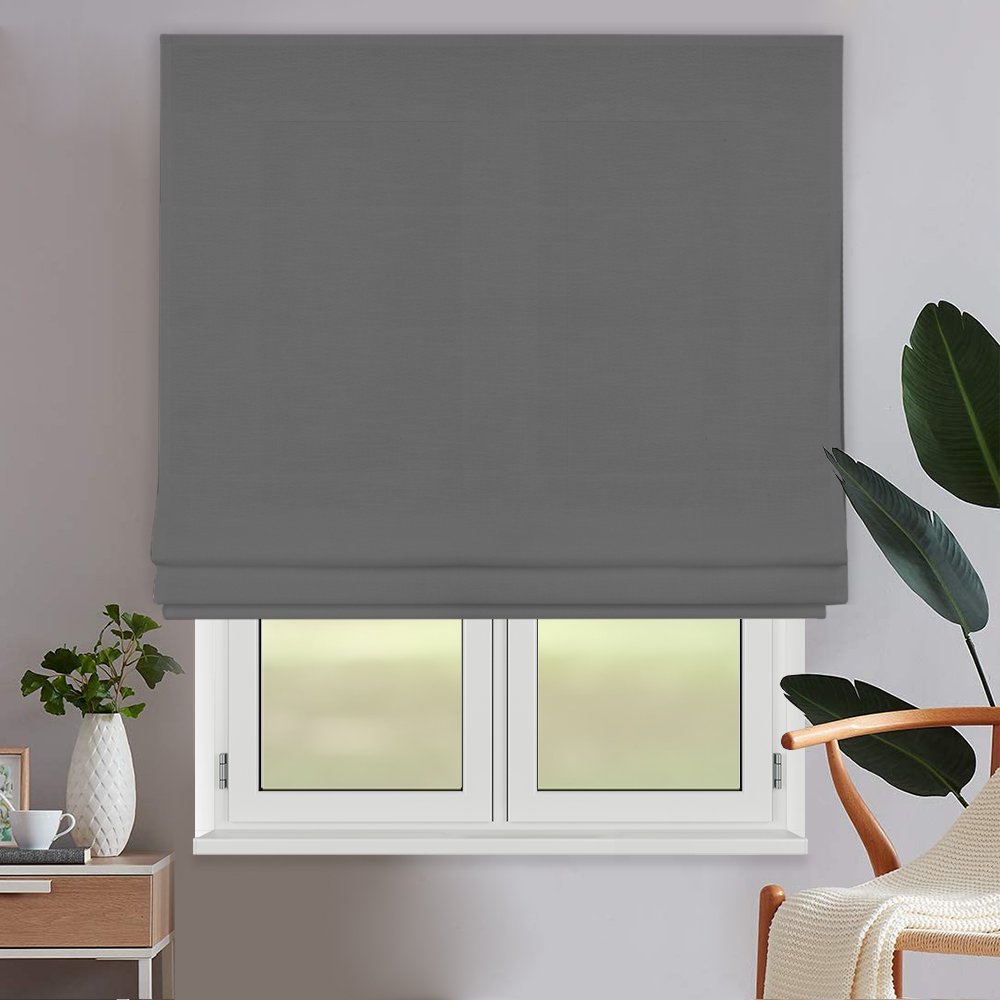 Римская штора черный подъемный механизм индивидуальный размер «Монро» Dim-out Графит