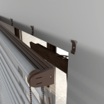 Рулонная штора «MGS День-Ночь» фурнитура Коричневая. Ткань коллекции «Саванна» Муссон