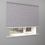 Рулонная штора «Moncada» ø38 фурнитура Белая. Ткань коллекции «Шелк» Серый