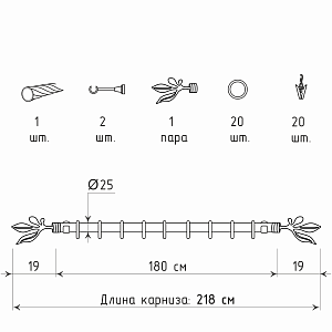 изображение однорядный стеновой карниз для штор «баваро» на olexdeco.ru