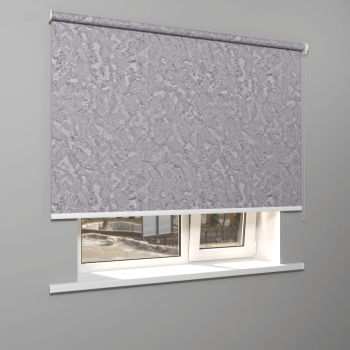 Рулонная штора «Moncada» ø38 фурнитура Белая. Ткань коллекции «Шелк» Серый