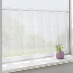 Штора-кафе «Flowers» молоко высота 45см (Ширина 109см)