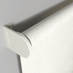 Рулонная штора «Moncada» ø38 фурнитура Белая. Ткань коллекции «Пандора» Жемчуг глянец