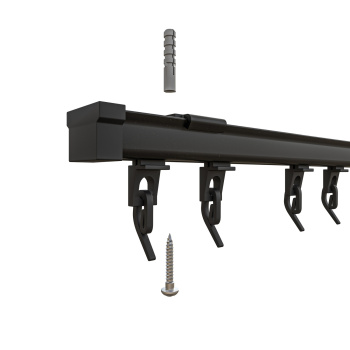 изображение профильный карниз для штор «отель» черный на olexdeco.ru