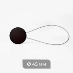 Клипса магнитная Ø4,5 см «Soft touch» с тросом 30 см (Черный мат.)