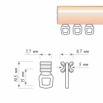 Бегунок «Х-образный» тефлоновый с ушком (Упак. хедер 60 шт. Белый)
