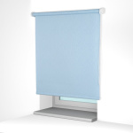 Рулонная штора «Стандарт» фурнитура Белая. Ткань коллекции «Лазурь» Голубой